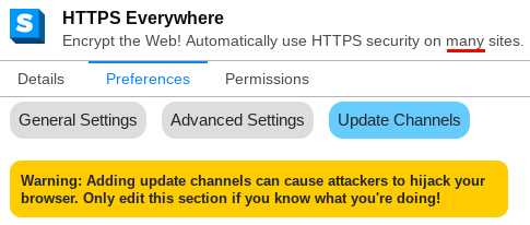HTTPSEverywhere Warnung